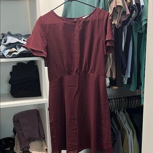She + Sky Burgundy Mini Dress
